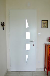 Porte entrée alu type jonque - côté intérieur Bressuire -79